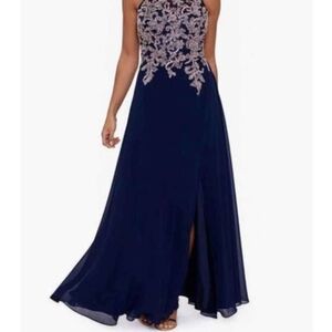 Elegant Navy Blue Evening Gown